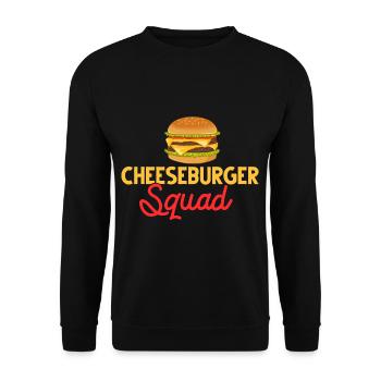 Cheeseburger Käse Sandwich Hamburger - Unisex Pullover - Schwarz - Vorne - Alina (178cm) & Michal (187cm)