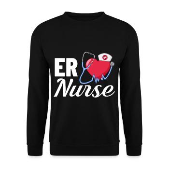 Emergency Department Emergency Nurse First Aid - Unisex Sweatshirt - black - Front - Alina (178cm) & Michal (187cm)