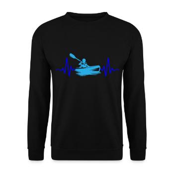 Heartbeat Kayaking | Colors can be changed - Unisex Sweatshirt - black - Front - Alina (178cm) & Michal (187cm)