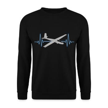 Heartbeat Glider Flying | Colors changeable - Unisex Sweatshirt - black - Front - Alina (178cm) & Michal (187cm)