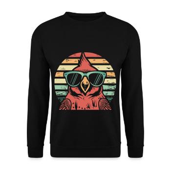 Cardinal Vogel Red Cardinal - Unisex Sweatshirt - black - Front - Alina (178cm) & Michal (187cm)