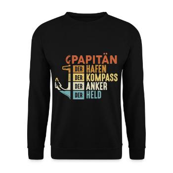 Papitän - Unisex Sweatshirt - black - Front - Alina (178cm) & Michal (187cm)