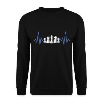 Heartbeat Chess Pulse ECG | Colors changeable - Unisex Sweatshirt - black - Front - Alina (178cm) & Michal (187cm)