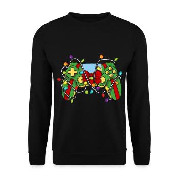 Christmas Gaming Controller - Unisex Pullover - Schwarz - Vorne - Alina (178cm) & Michal (187cm)