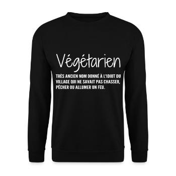 Definition: Vegetarisch, Humor - Unisex Pullover - Schwarz - Vorne - Alina (178cm) & Michal (187cm)