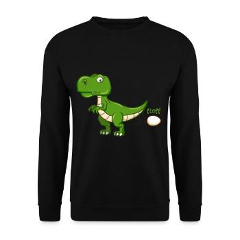 PLOPP T-Rex - Unisex Pullover - Schwarz - Vorne - Alina (178cm) & Michal (187cm)