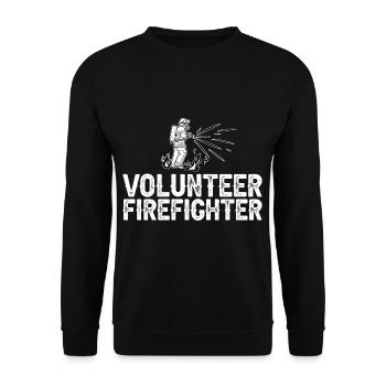 Volunteer Firefighter Firefighter Volunteers - Unisex Sweatshirt - black - Front - Alina (178cm) & Michal (187cm)