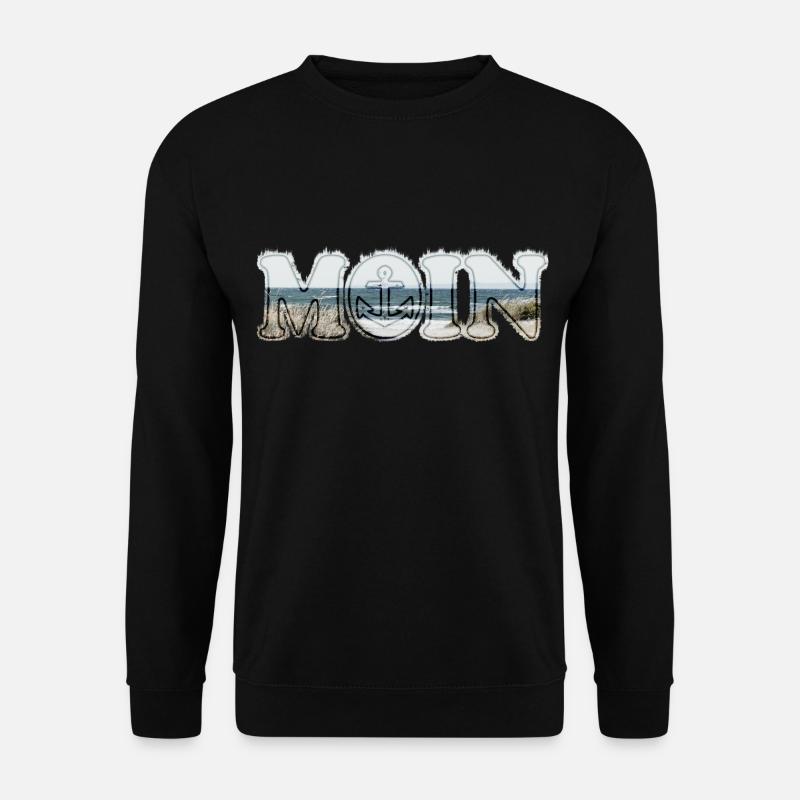 Moin sagt man in Norddeutschland | Moin Fire - Unisex Pullover - Schwarz