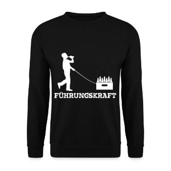 Führungskraft Bollerwagen Bier - Unisex Pullover - Schwarz - Vorne - Alina (178cm) & Michal (187cm)