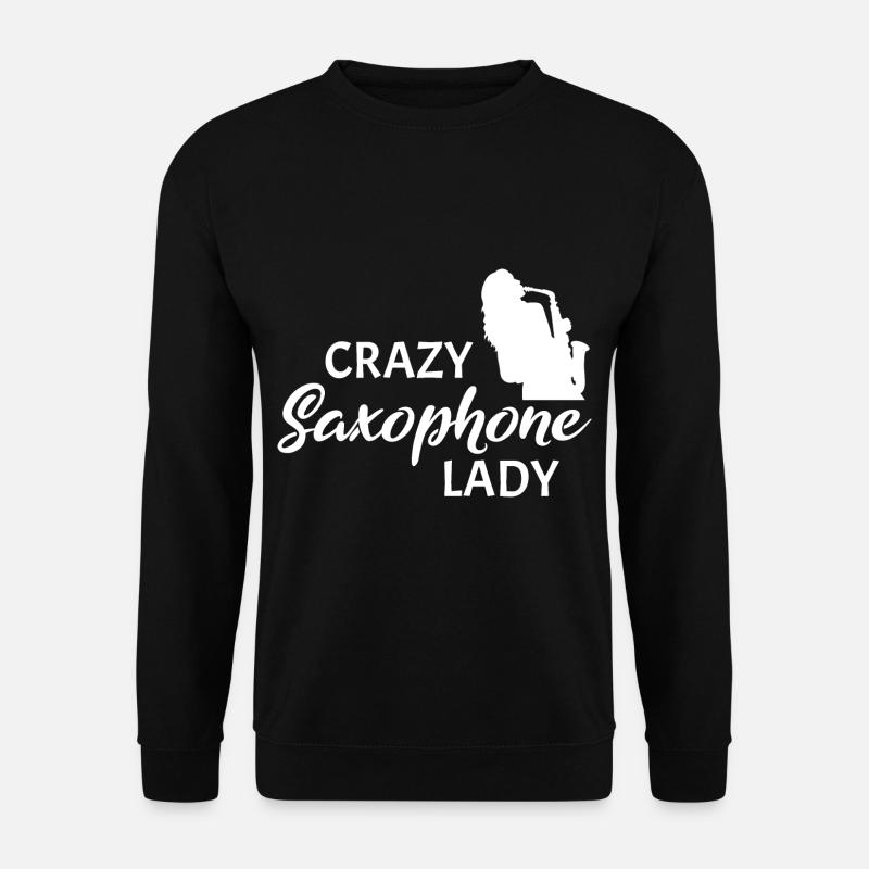 Crazy Saxophone Lady - Unisex Pullover - Schwarz