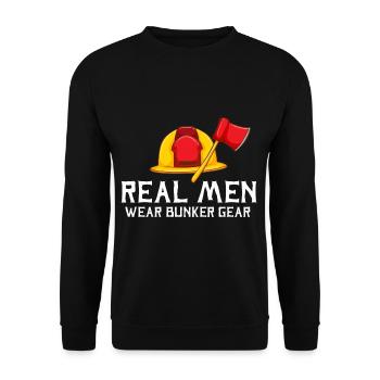 De vrais hommes portent un équipement de bunker pompier Rett - Sweat-shirt Unisexe - noir - Devant - Alina (178cm) & Michal (187cm)