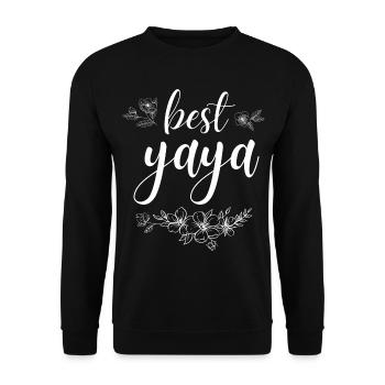 Best Yaya. gift for yaya - Unisex Sweatshirt - black - Front - Alina (178cm) & Michal (187cm)