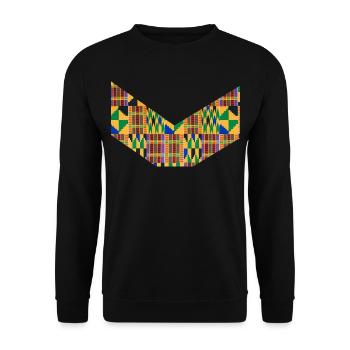Wachs-Afro-Muster - Unisex Pullover - Schwarz - Vorne - Alina (178cm) & Michal (187cm)