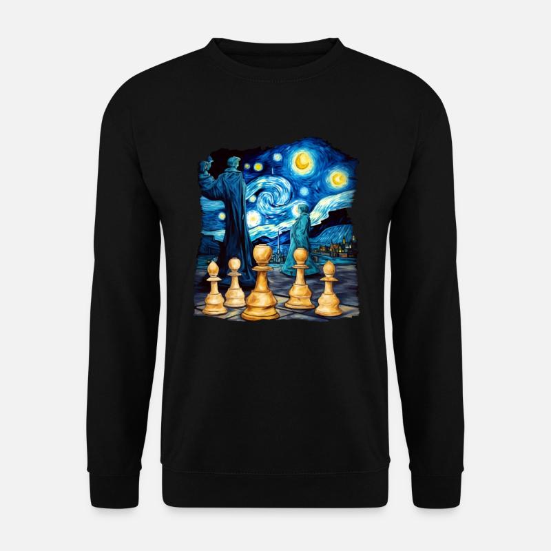 Mondschein-Schach - Unisex Pullover - Schwarz