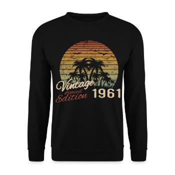 Vintage 1961 Geburtstagsgeschenk 1961 Retro 1961 - Unisex Pullover - Schwarz - Vorne - Alina (178cm) & Michal (187cm)