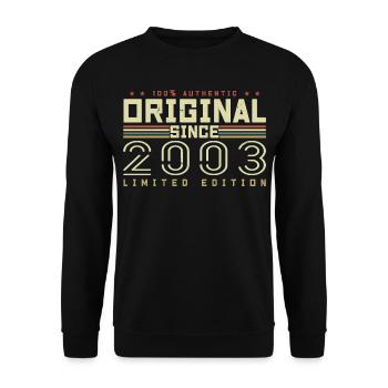 Original 2003 Retro 2003 Geburtstagsgeschenk 2003 - Unisex Pullover - Schwarz - Vorne - Alina (178cm) & Michal (187cm)