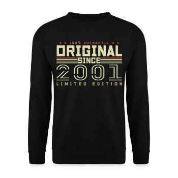 Original 2001 Cadeau Anniversaire 2001 Rétro 2001 - Sweat-shirt Unisexe - noir - Devant - Alina (178cm) & Michal (187cm)