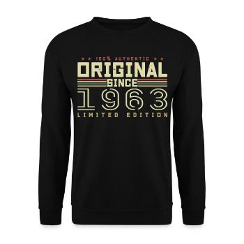 Original 1963 Geburtstagsgeschenk 1963 Retro 1963 - Unisex Pullover - Schwarz - Vorne - Alina (178cm) & Michal (187cm)