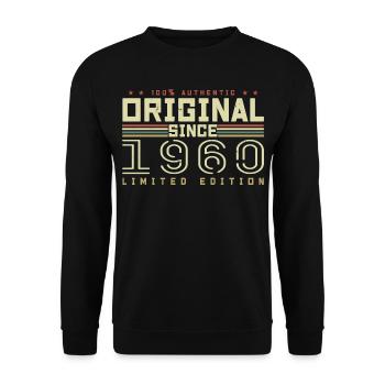 Original 1960er Jahre Geburtstagsgeschenk 1960er Jahre Retro 1960er Jahre - Unisex Pullover - Schwarz - Vorne - Alina (178cm) & Michal (187cm)