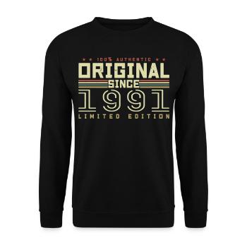 Original 1991 Geburtstagsgeschenk 1991 Retro 1991 - Unisex Pullover - Schwarz - Vorne - Alina (178cm) & Michal (187cm)
