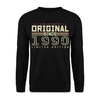 Original 1990er Jahre Geburtstagsgeschenk 1990er Retro 1990er Jahre - Unisex Pullover - Schwarz - Vorne - Alina (178cm) & Michal (187cm)
