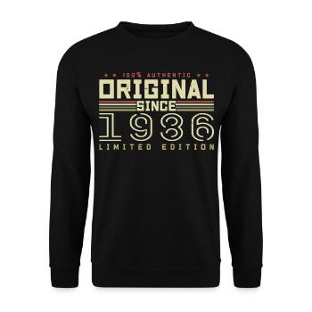 Original 1986 Retro 1986 Geburtstagsgeschenk - Unisex Pullover - Schwarz - Vorne - Alina (178cm) & Michal (187cm)