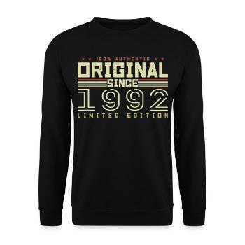 Original 1992 Retro 1992 Birthday Gift 1992 - Unisex Sweatshirt - black - Front - Alina (178cm) & Michal (187cm)