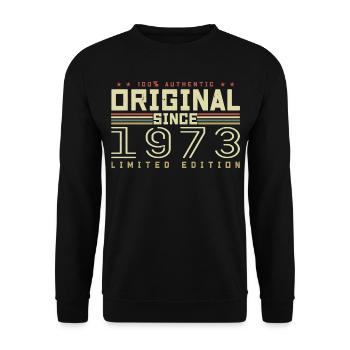 Original 1973 Geburtstagsgeschenk 1973 Retro 1973 - Unisex Pullover - Schwarz - Vorne - Alina (178cm) & Michal (187cm)