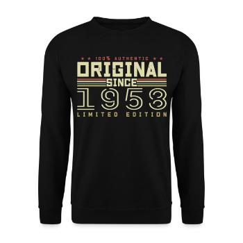 Original 1958 Geburtstagsgeschenk 1958 Retro 1958 - Unisex Pullover - Schwarz - Vorne - Alina (178cm) & Michal (187cm)