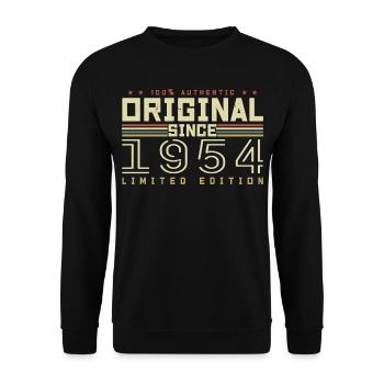 Original 1954 Birthday Gift 1954 Retro 1954 - Unisex Sweatshirt - black - Front - Alina (178cm) & Michal (187cm)