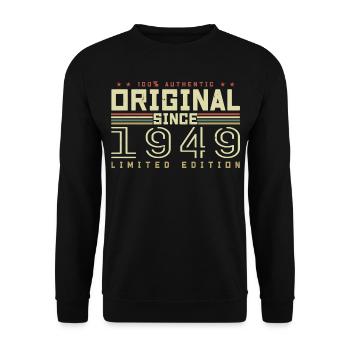 Original 1949 Retro 1949 Geburtstagsgeschenk - Unisex Pullover - Schwarz - Vorne - Alina (178cm) & Michal (187cm)