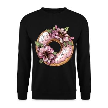 Beignet aux fleurs - Sweat-shirt Unisexe - noir - Devant - Alina (178cm) & Michal (187cm)