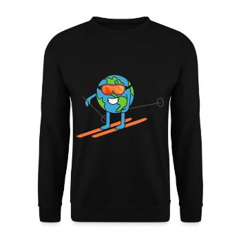 Skis de terre Ski Journée de la Terre - Sweat-shirt Unisexe - noir - Devant - Alina (178cm) & Michal (187cm)