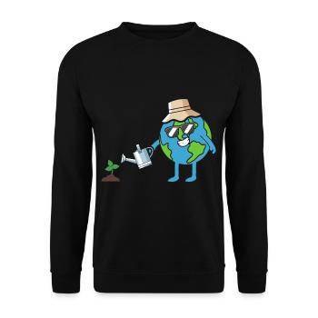 Terre Eaux Arboriculteur Journée de la Terre - Sweat-shirt Unisexe - noir - Devant - Alina (178cm) & Michal (187cm)