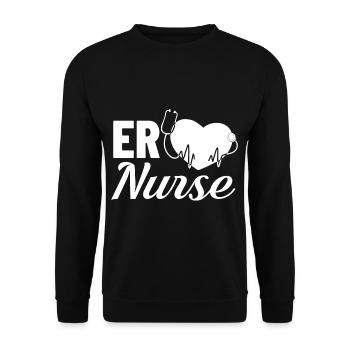 Emergency Department Emergency Nurse First Aid - Unisex Sweatshirt - black - Front - Alina (178cm) & Michal (187cm)