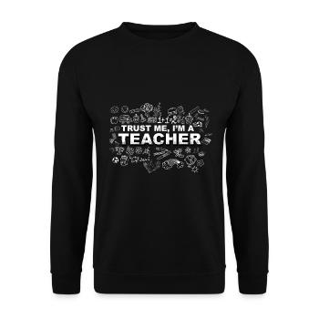 Lustiges Lehrer Shirt - Unisex Pullover - Schwarz - Vorne - Alina (178cm) & Michal (187cm)