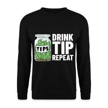 Barkeeper Trinkgeldgefäß Trinkgeld Kellner - Unisex Pullover - Schwarz - Vorne - Alina (178cm) & Michal (187cm)