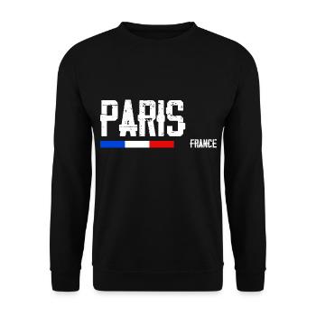 J'aime Paris Nom de Ville en France - Sweat-shirt Unisexe - noir - Devant - Alina (178cm) & Michal (187cm)