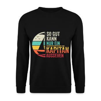 Seul un capitaine peut être aussi beau - Sweat-shirt Unisexe - noir - Devant - Alina (178cm) & Michal (187cm)