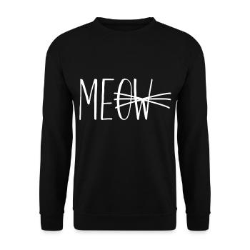 Meow Katze - Unisex Pullover - Schwarz - Vorne - Alina (178cm) & Michal (187cm)
