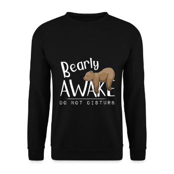 Bearly Awake S'il vous plaît ne pas déranger grizzly fatigué - Sweat-shirt Unisexe - noir - Devant - Alina (178cm) & Michal (187cm)