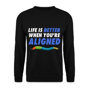 Funny chiropractor Life is better when - Unisex Sweatshirt - black - Front - Alina (178cm) & Michal (187cm)