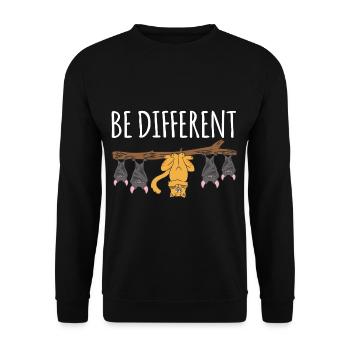 Be Different Cat With Bats - Unisex Sweatshirt - black - Front - Alina (178cm) & Michal (187cm)