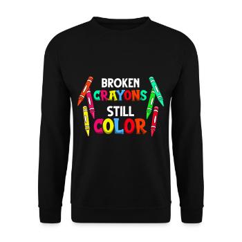 Crayon Box Colored Pencil Wax Case Wax Crayon - Unisex Sweatshirt - black - Front - Alina (178cm) & Michal (187cm)