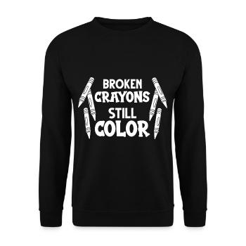 Crayon Box Colored Pencil Wax Case Wax Crayon - Unisex Sweatshirt - black - Front - Alina (178cm) & Michal (187cm)
