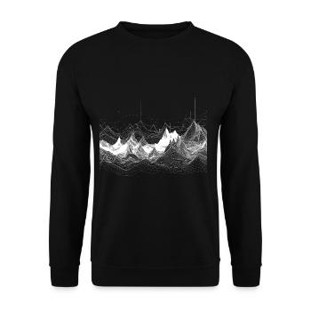 Surreal minimalist mountain landscape in white - Unisex Sweatshirt - black - Front - Alina (178cm) & Michal (187cm)