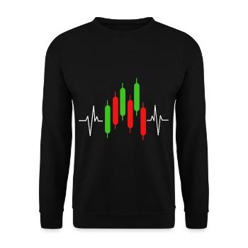 stock exchange - Unisex Sweatshirt - black - Front - Alina (178cm) & Michal (187cm)