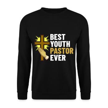 Youth Parish Church Pastor Christian - Unisex Sweatshirt - black - Front - Alina (178cm) & Michal (187cm)