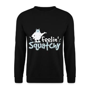 Feelin Squatchy Sasquatch - Unisex Sweatshirt - black - Front - Alina (178cm) & Michal (187cm)