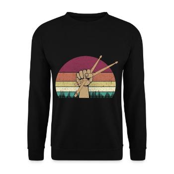 Pilon tombant sur les tambours - Sweat-shirt Unisexe - noir - Devant - Alina (178cm) & Michal (187cm)